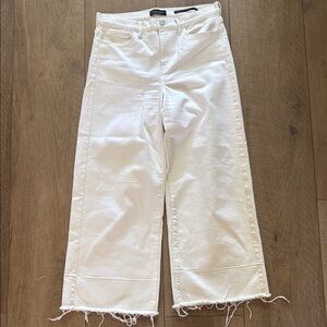 Banana Republic High Rise White Wide-Leg Crop